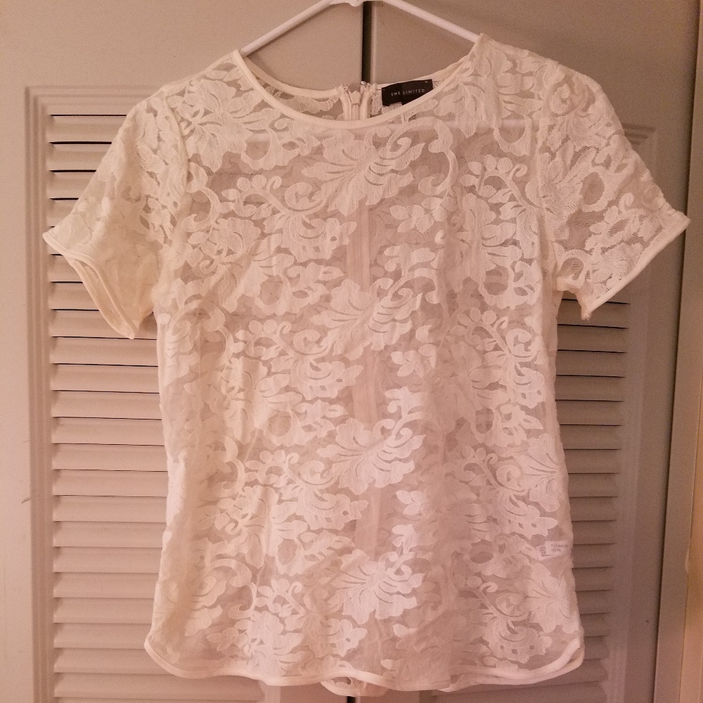 The Limited sheer lace blouse